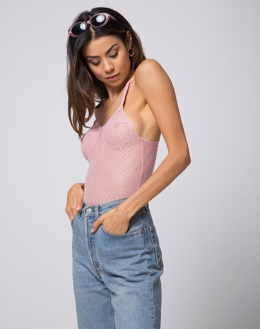Lanora Mieder in Lacey Knit Blush
