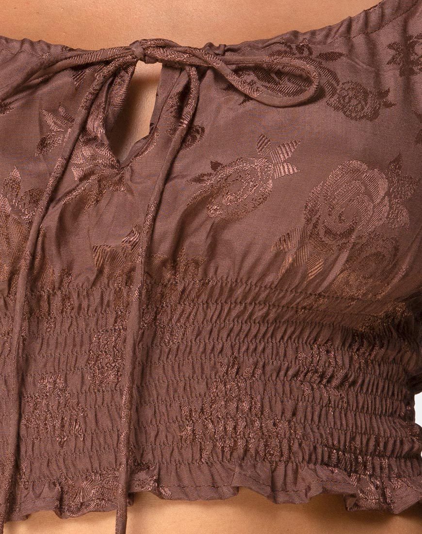 Bild von Lancer Crop Top in Satin Rose Chocolate