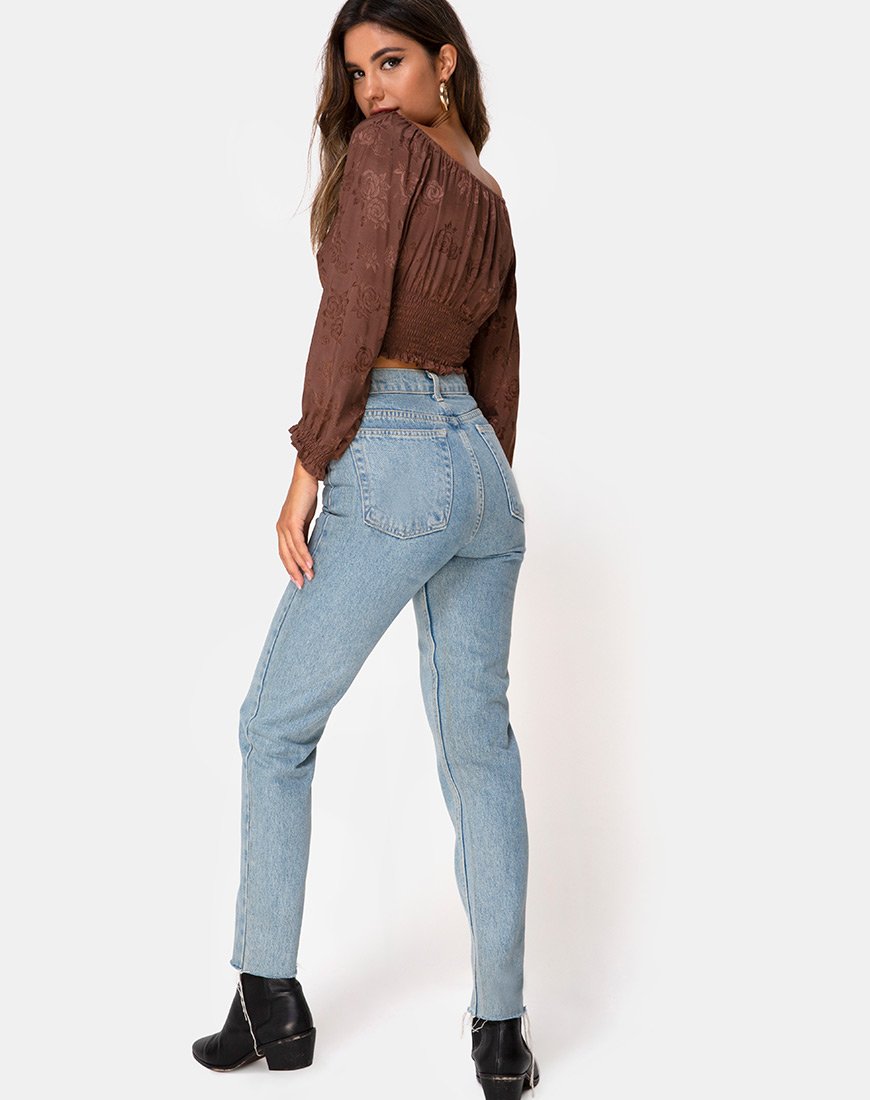 Bild von Lancer Crop Top in Satin Rose Chocolate