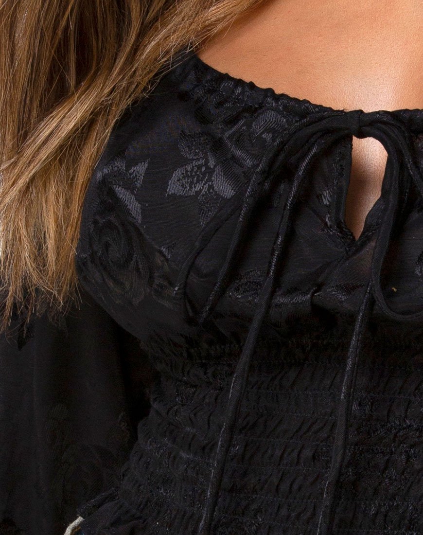 Image of Lancer Crop Top in Satin Rose Schwarz