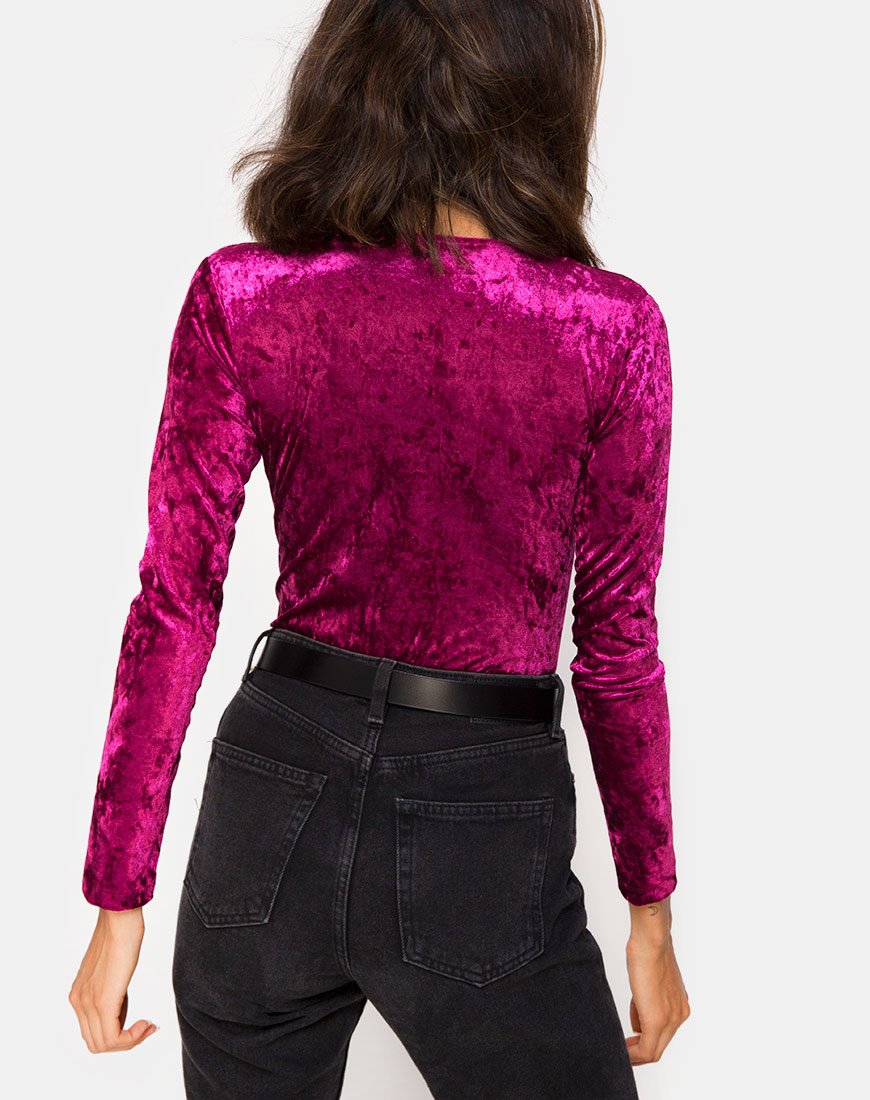 Lao Tiefes Mieder in Burgundy Crush