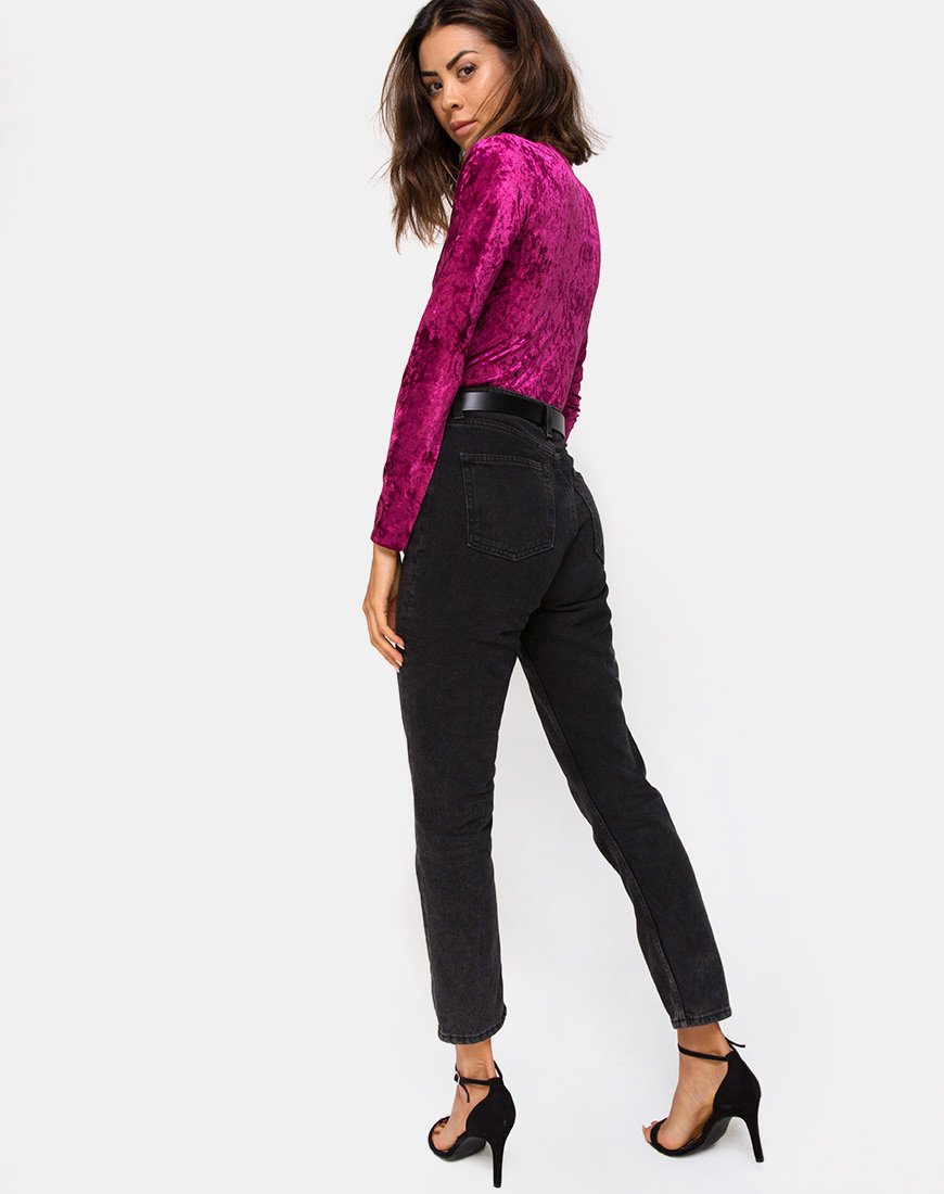 Image of Lao Tiefes Mieder in Burgundy Crush