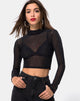 Bild von Rhala Crop Top aus schwarzem Netz