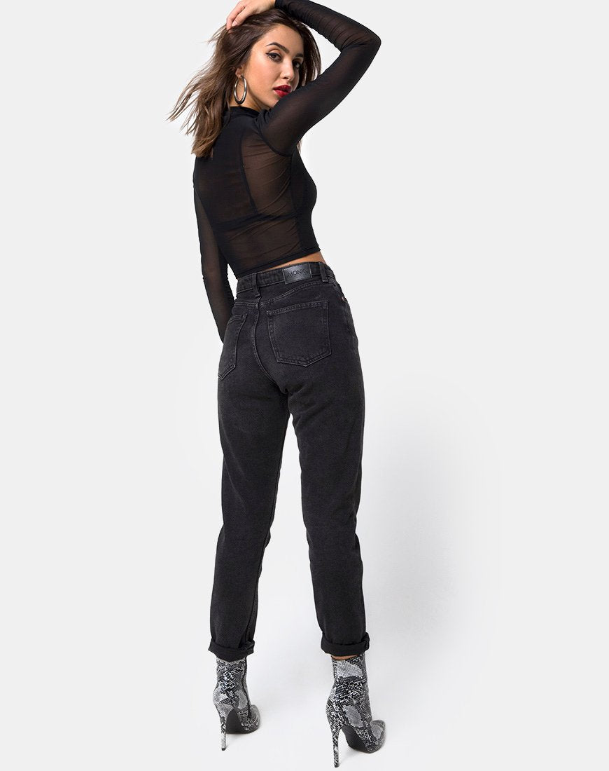 Bild von Rhala Crop Top aus schwarzem Netz