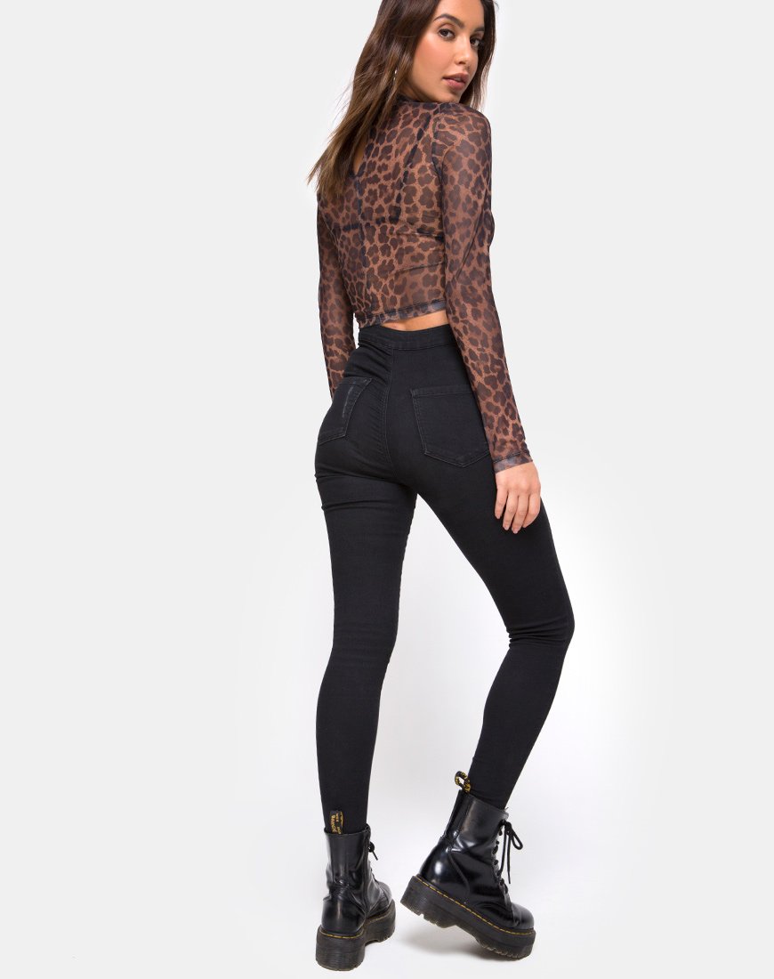 Bild von Lara Crop Top in Leopard Mesh