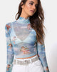 Bild von Lara Crop Top in Angel Sky Blue Mesh