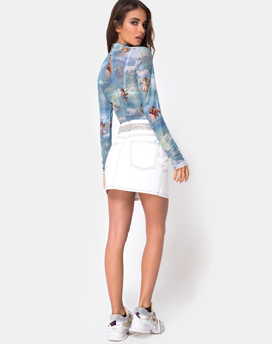 Bild von Lara Crop Top in Angel Sky Blue Mesh