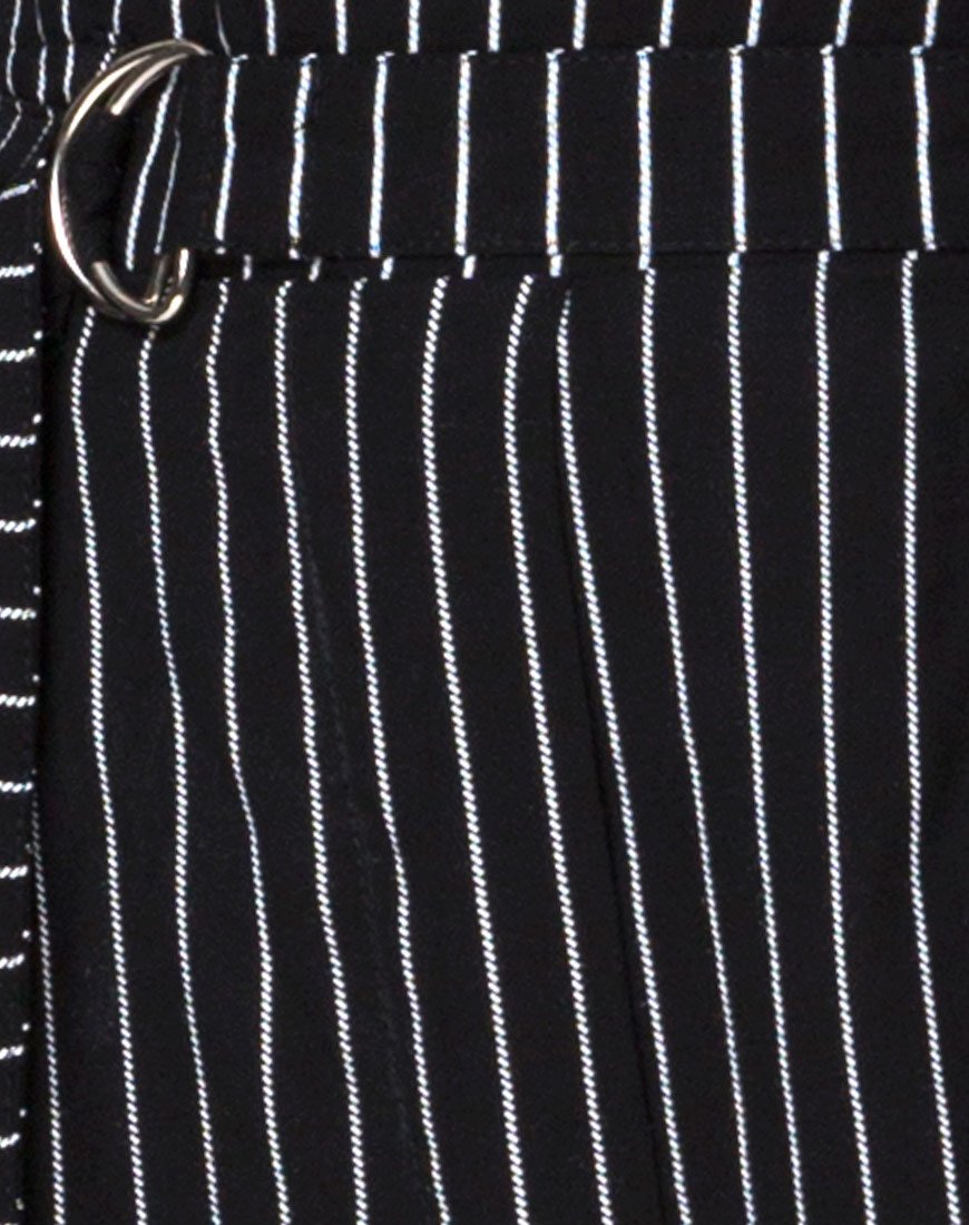 Image of Majustie Hose in Nadelstreifen Schwarz