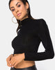 Image of Lara Crop Top in Schwarz Transparenter Streifen