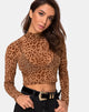 Image of Lara Crop Top in Tierflock Tan Braun