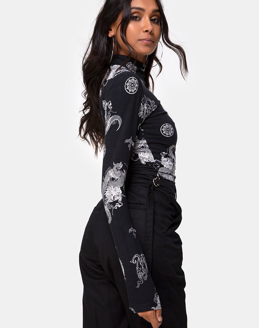 Bild von Lara Crop Top in Black Dragon