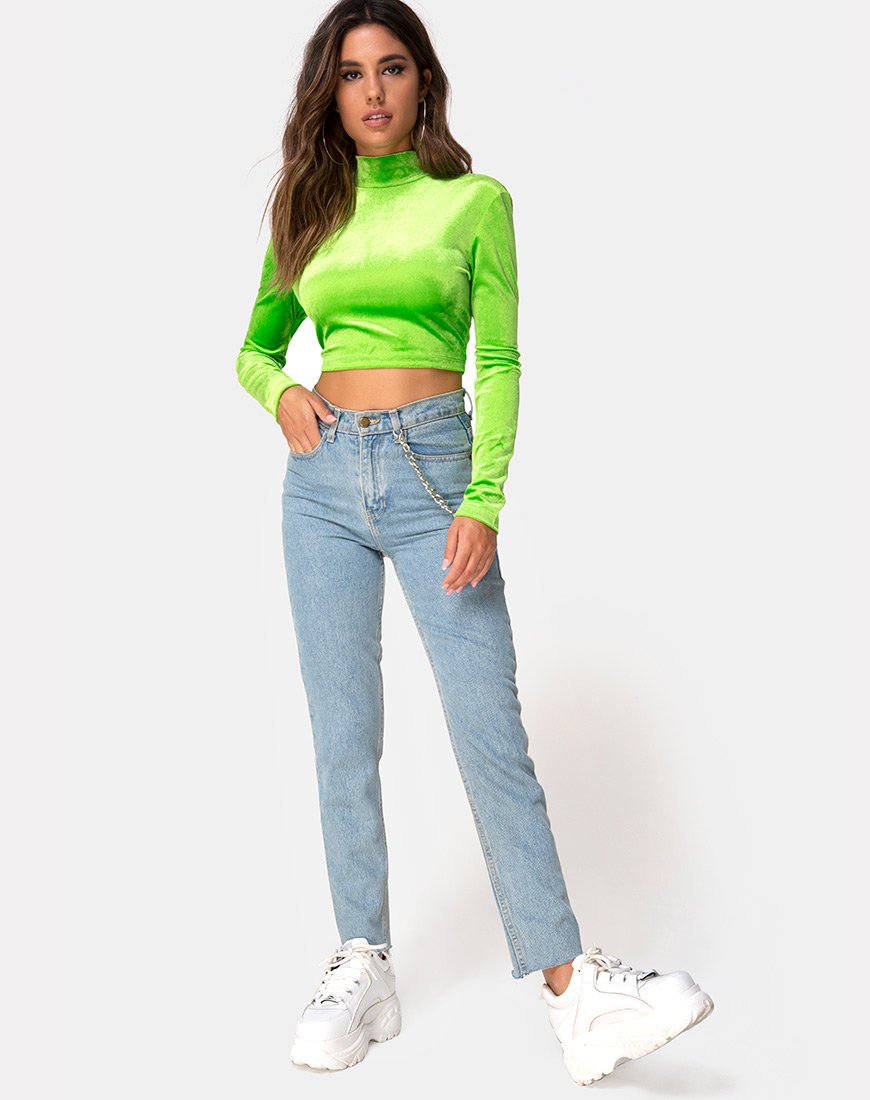 Bild von Lara Crop Top in Velvet Lime