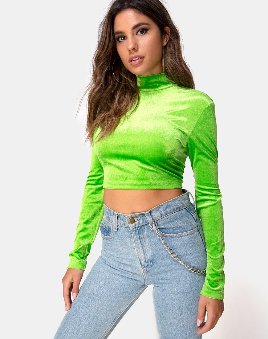 Bild von Lara Crop Top in Velvet Lime