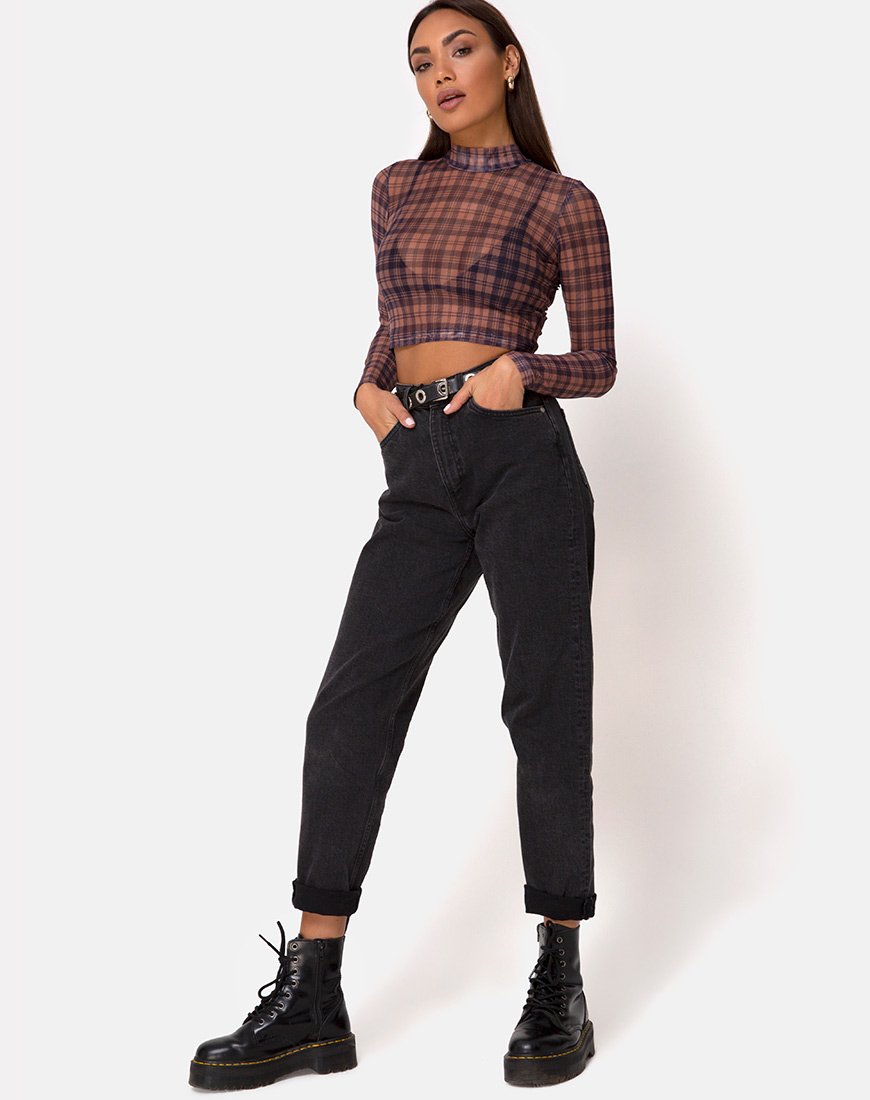 Bild von Lara Crop Top aus Netz Checking Out Braun