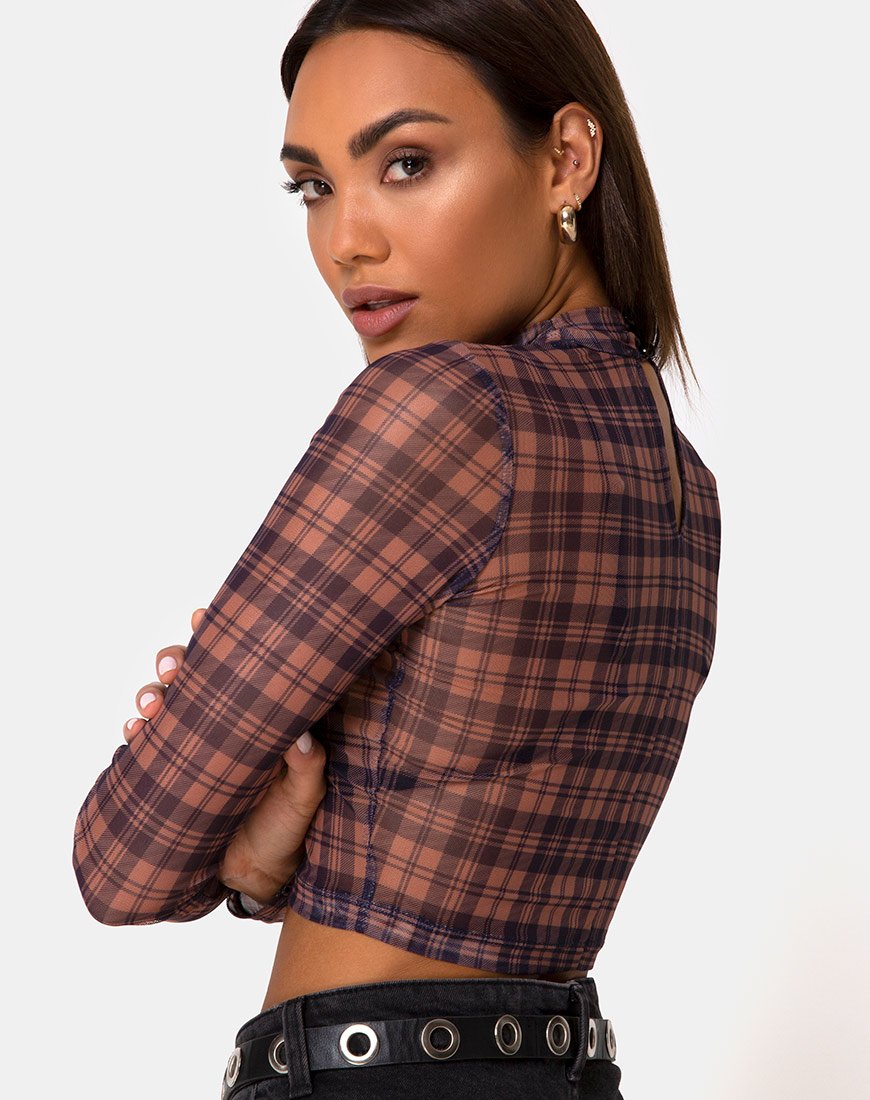Bild von Lara Crop Top aus Netz Checking Out Braun