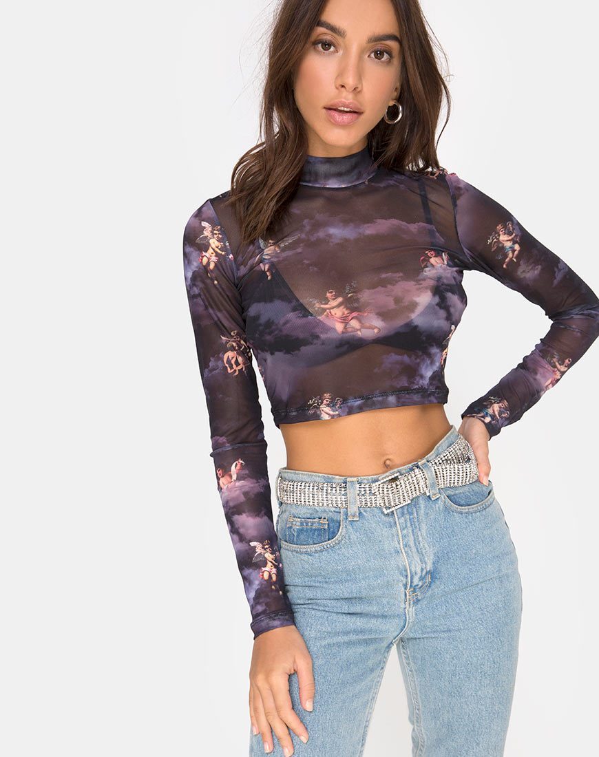 Bild von Lara Crop Top in Dark Angel Mesh