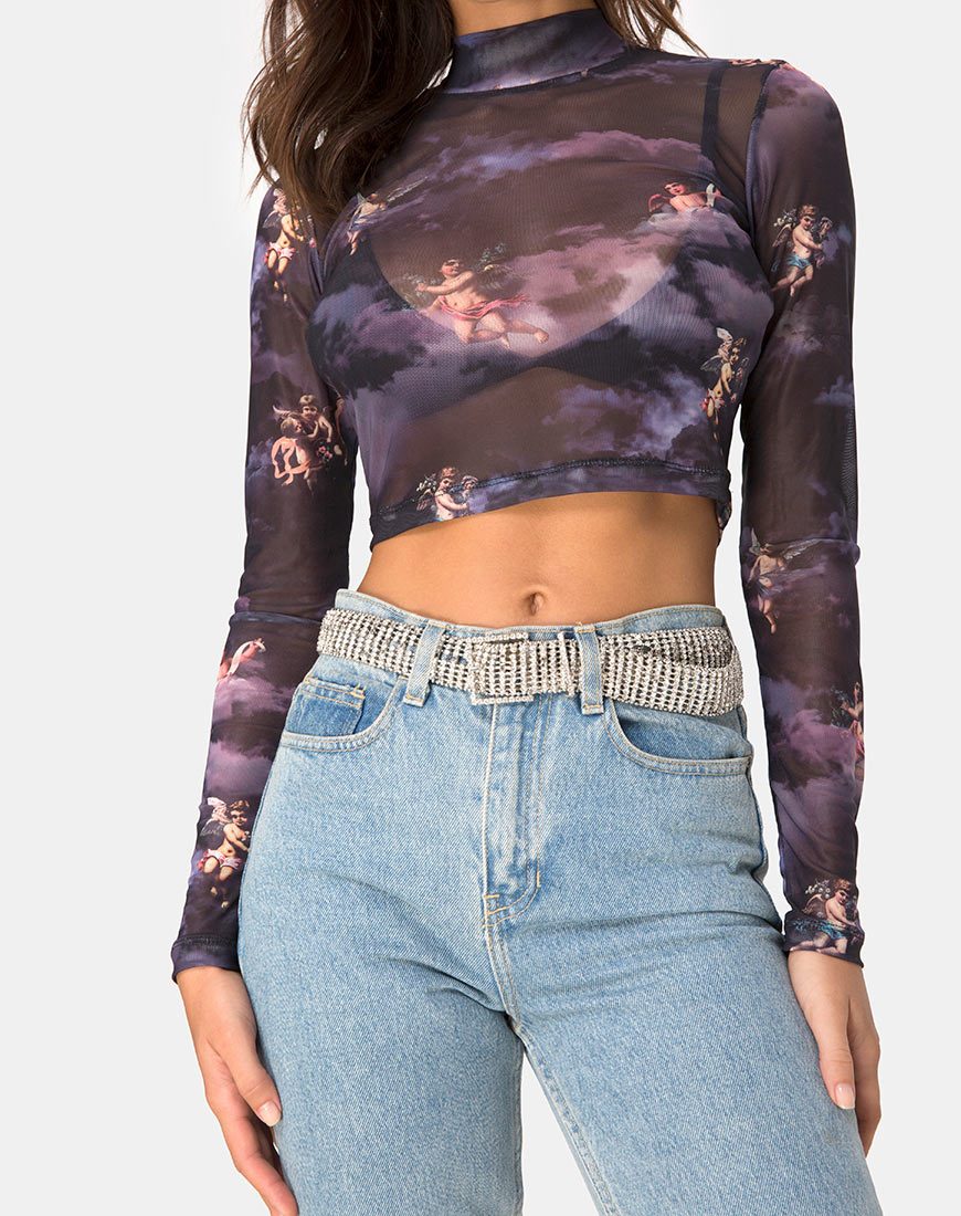 Bild von Lara Crop Top in Dark Angel Mesh