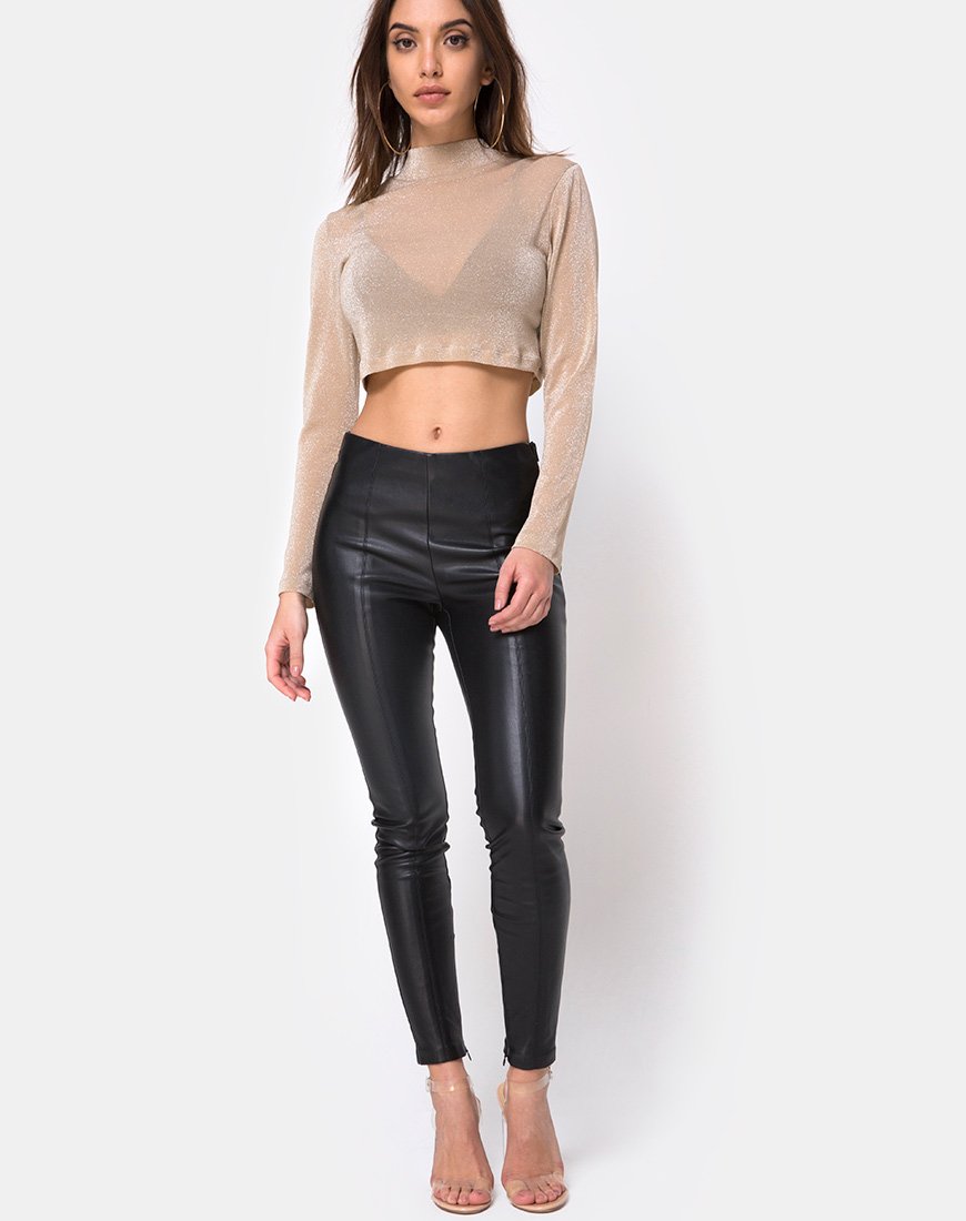 Bild von Lara Crop Top in Netz Tan