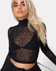 Image of Lara Crop Top in Tokyo Techno Schwarzes Netz