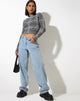 Image of Laria Top in Monochrom-Optik Quadratisch Schwarz und Weiß