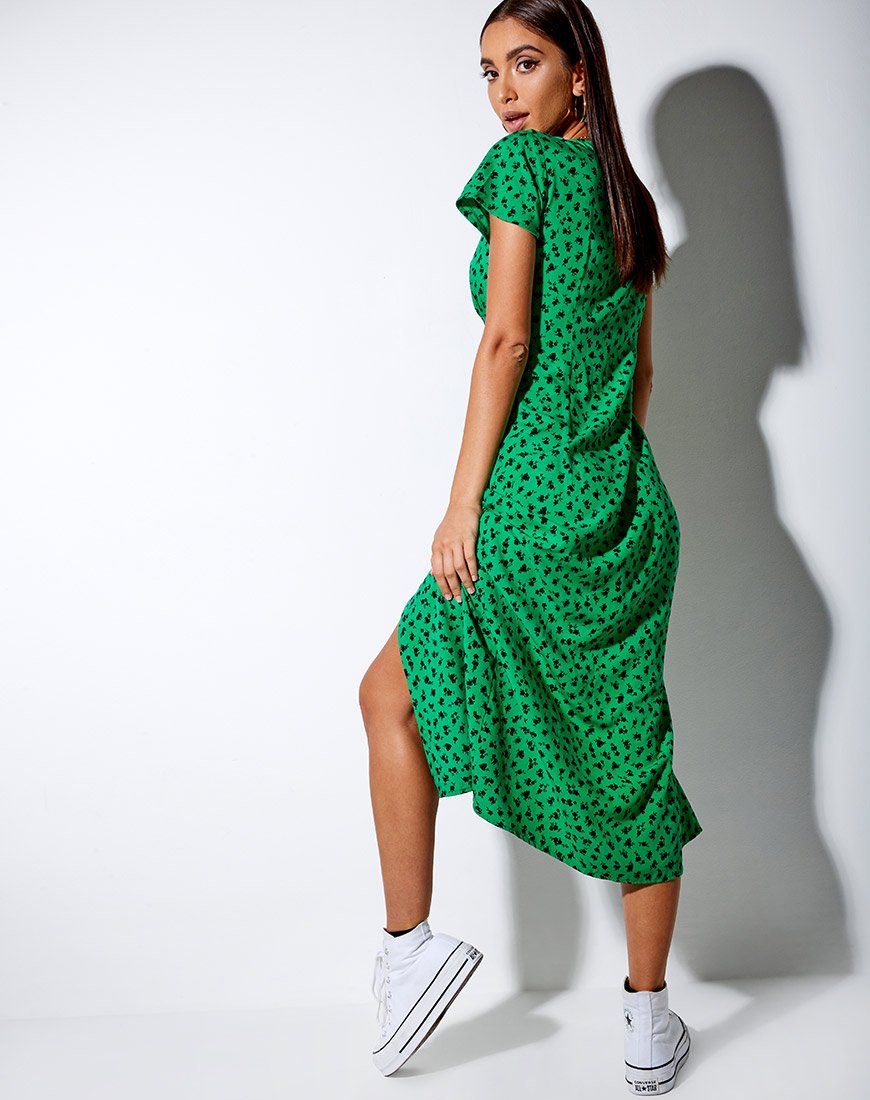 Larin Midikleid in zartem Gänseblümchengrün
