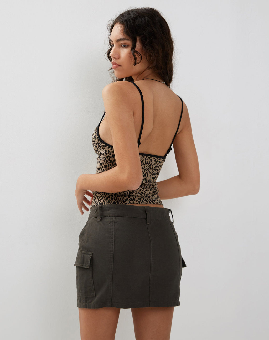 Lashi Riemchen-Cami-Top in Mini Cheetah