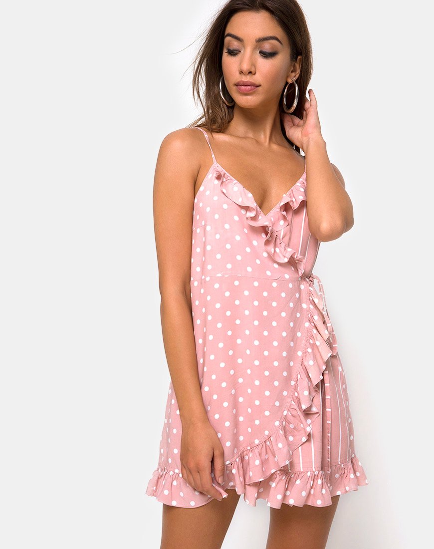 Lasky Slip-Kleid in rosa und weiß gestreift