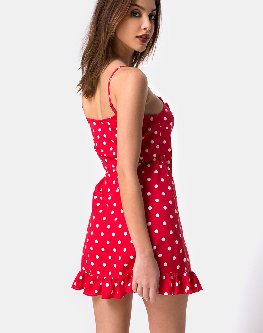 Lasky Kleid in Medium Polka Rot und Weiß