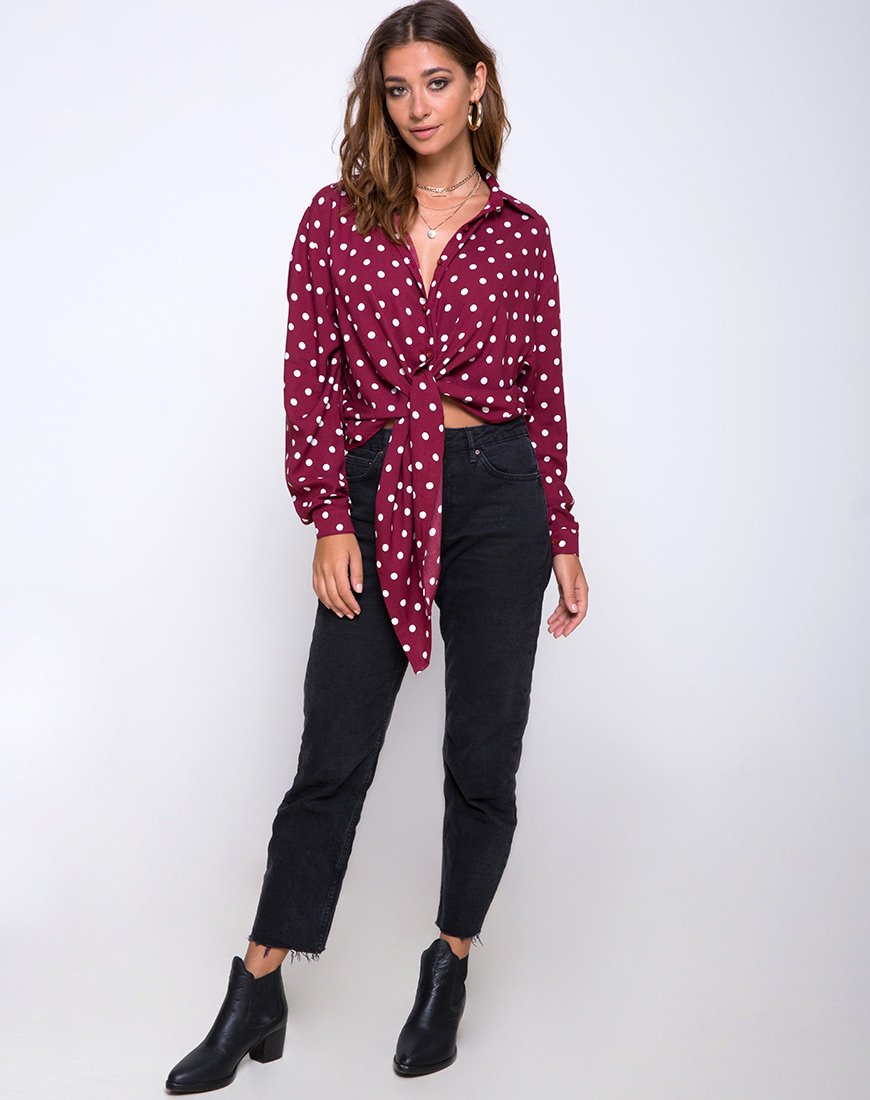 Image von Lauv Shirt in Medium Polka Wein