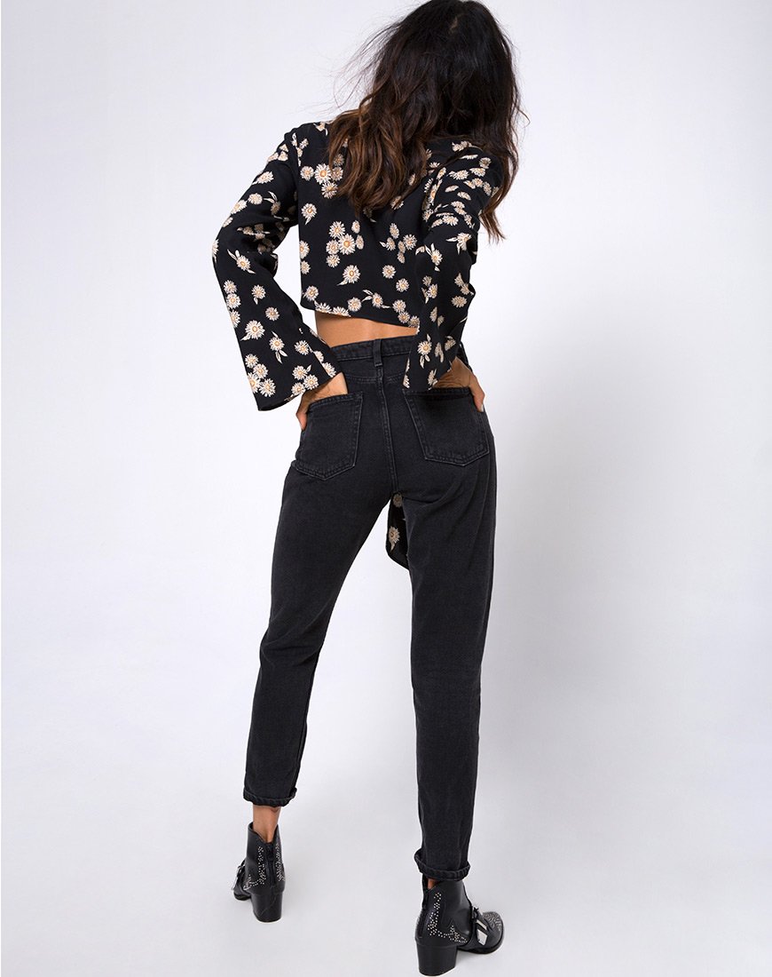 Bild von Laya Wrap Top in Grunge Daisy Floral