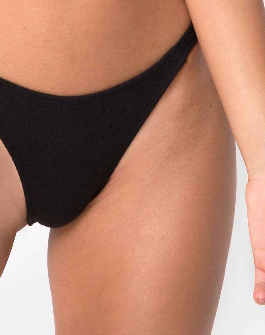 Bild von Leema Bikiniunterteil in Schwarz Rib