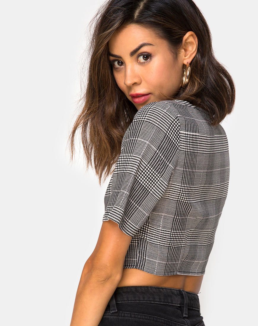 Image of Legia Crop Top in Charles Check Grau