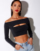Image of Leja Crop Top aus Polycrepe Schwarz