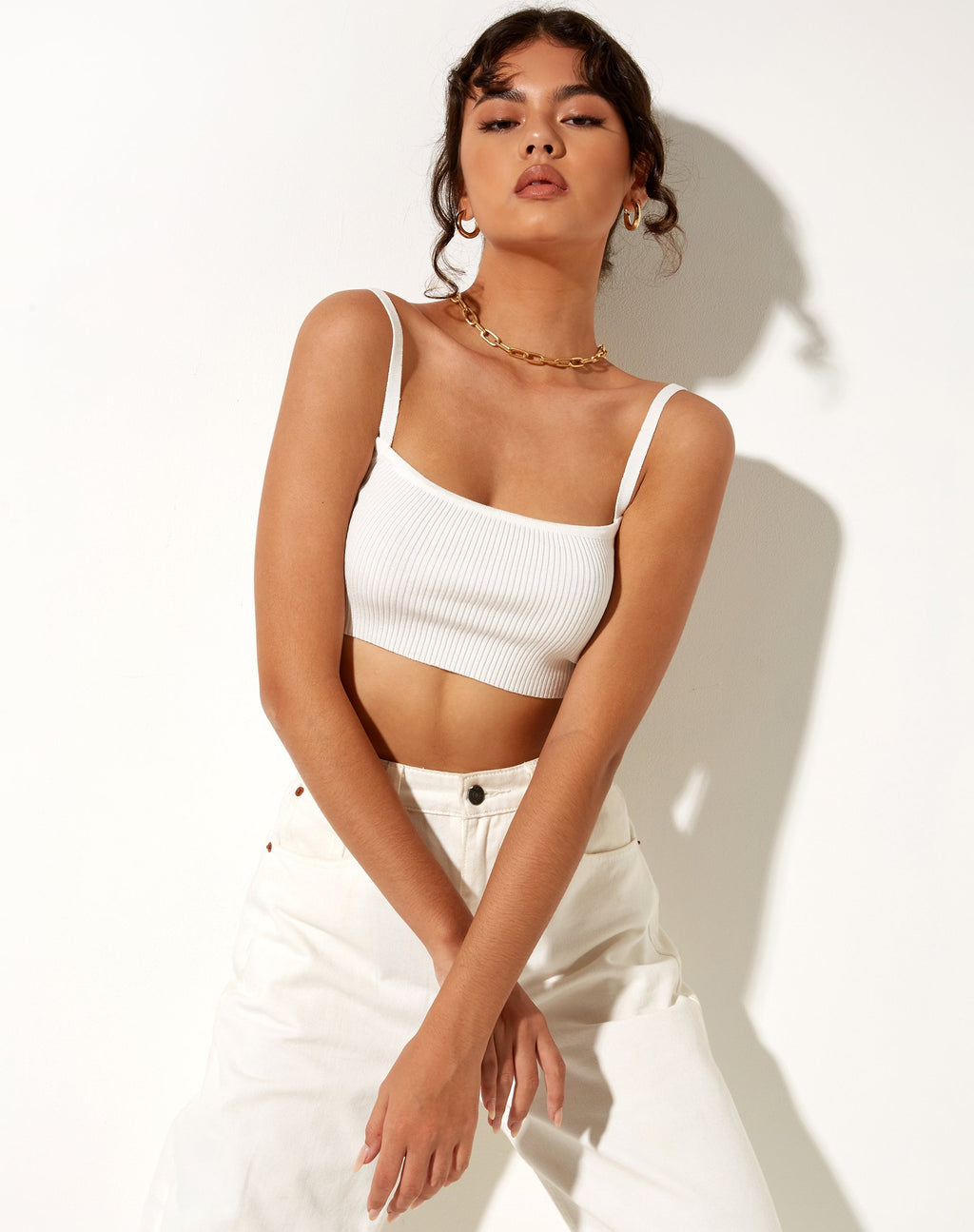 Lemia Bralette-Top in Rib Star Weiß