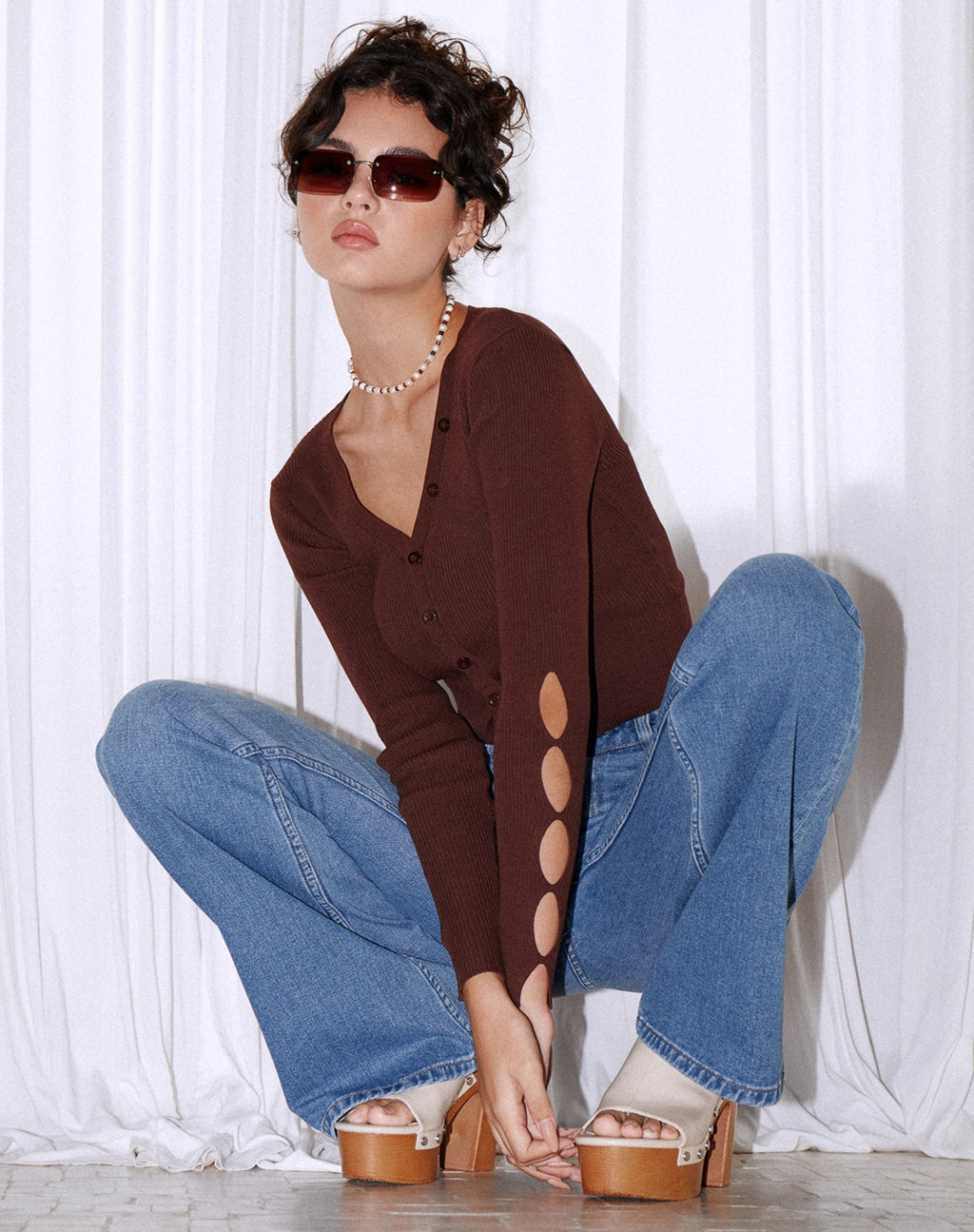 Lemuria Cardi in Rippe Dunkelbraun