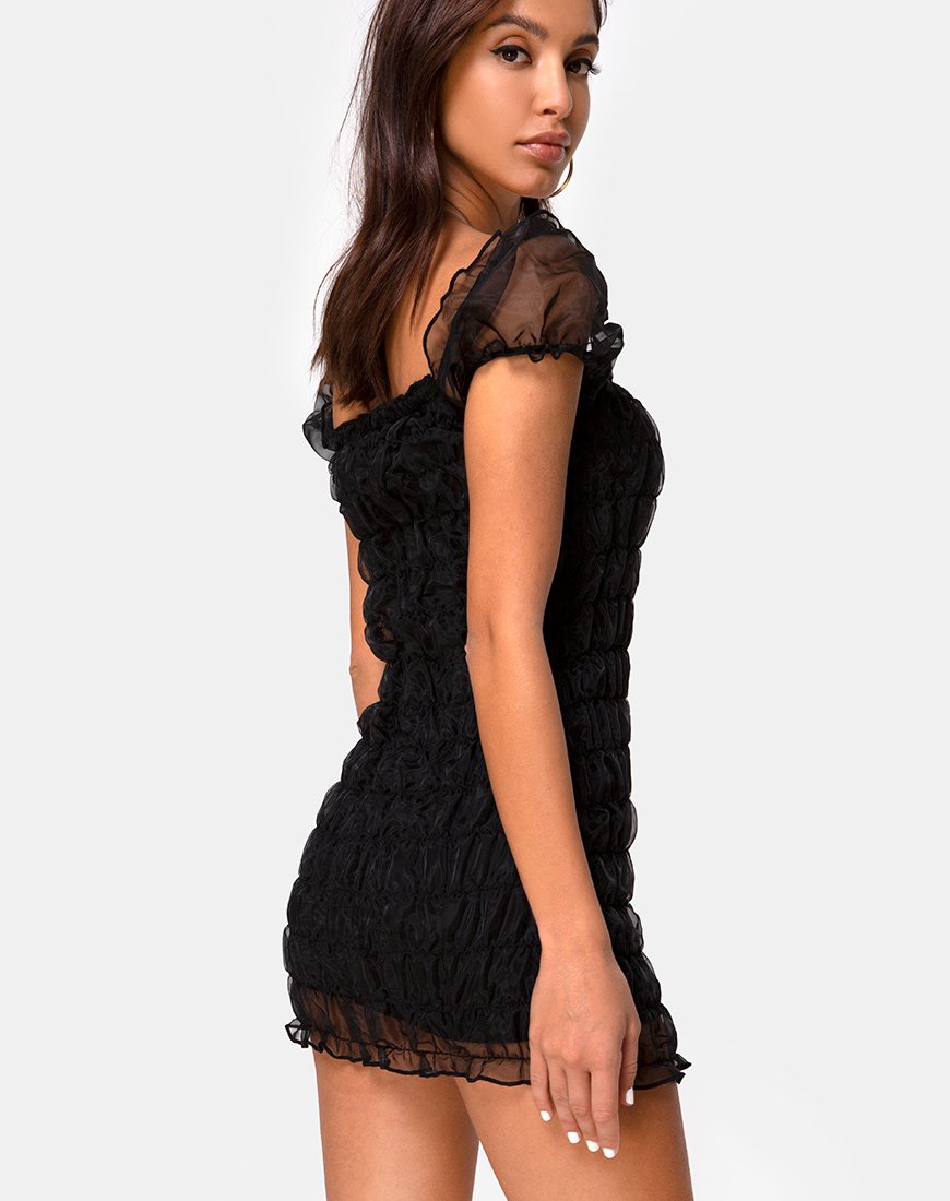 Lenira Kleid aus schwarzem Organza