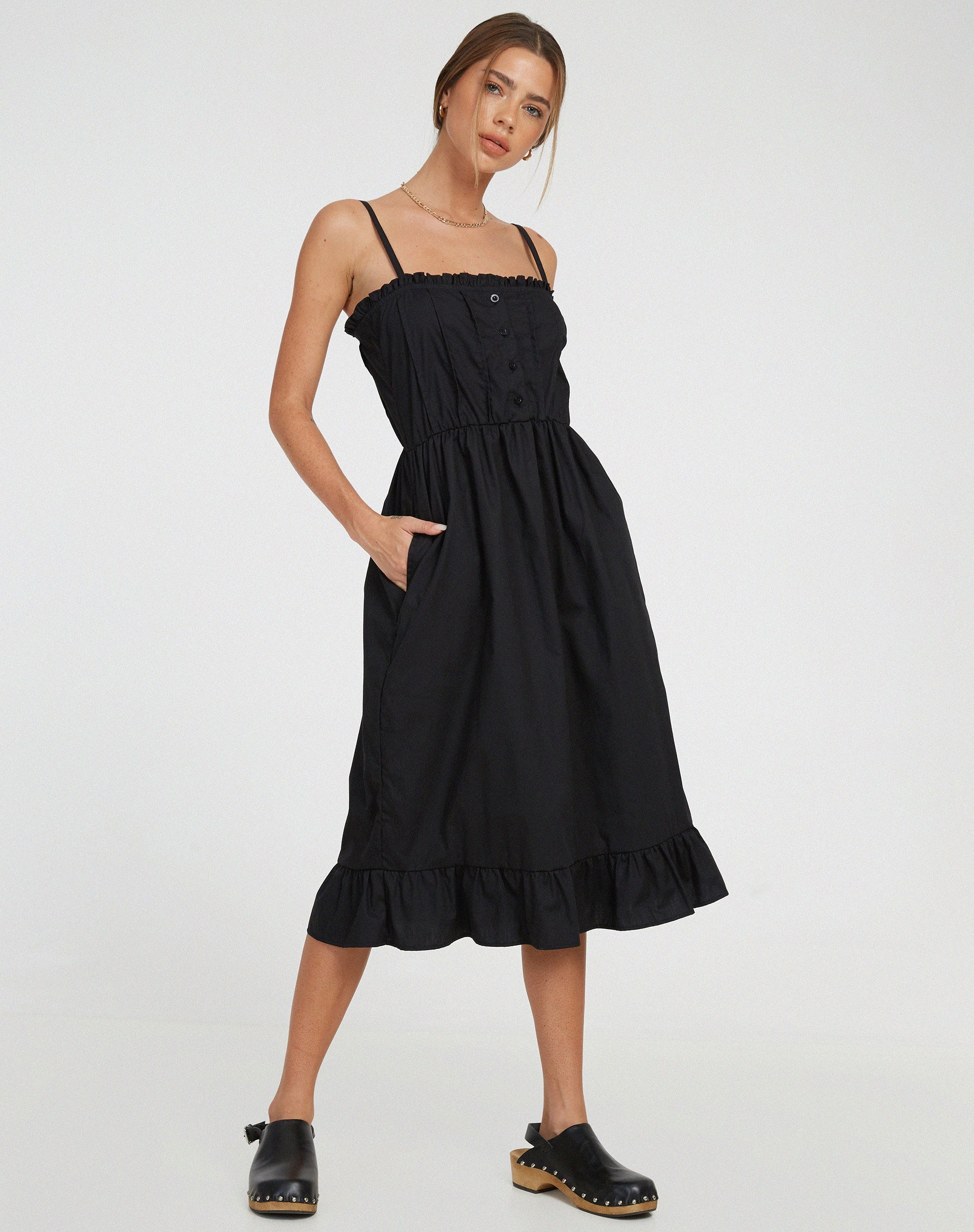 Abbildung von Lennox Midikleid in Schwarz