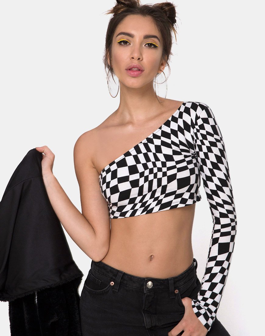 Lepo Crop Top in Square Flag S/W