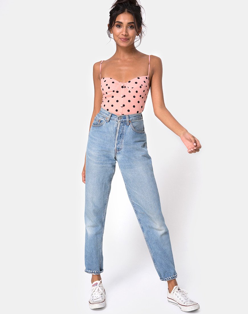 Bild von Leva Mieder in New Polka Nude Schwarz