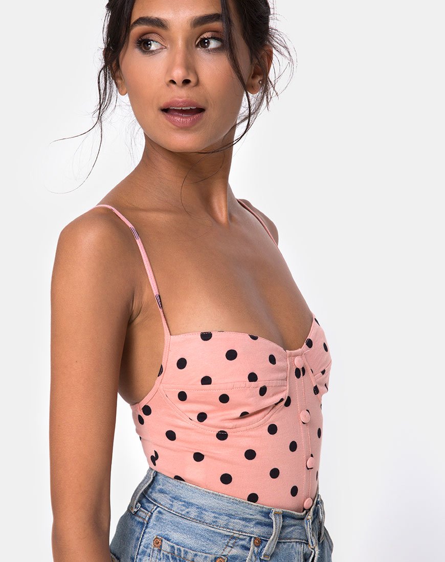 Bild von Leva Mieder in New Polka Nude Schwarz