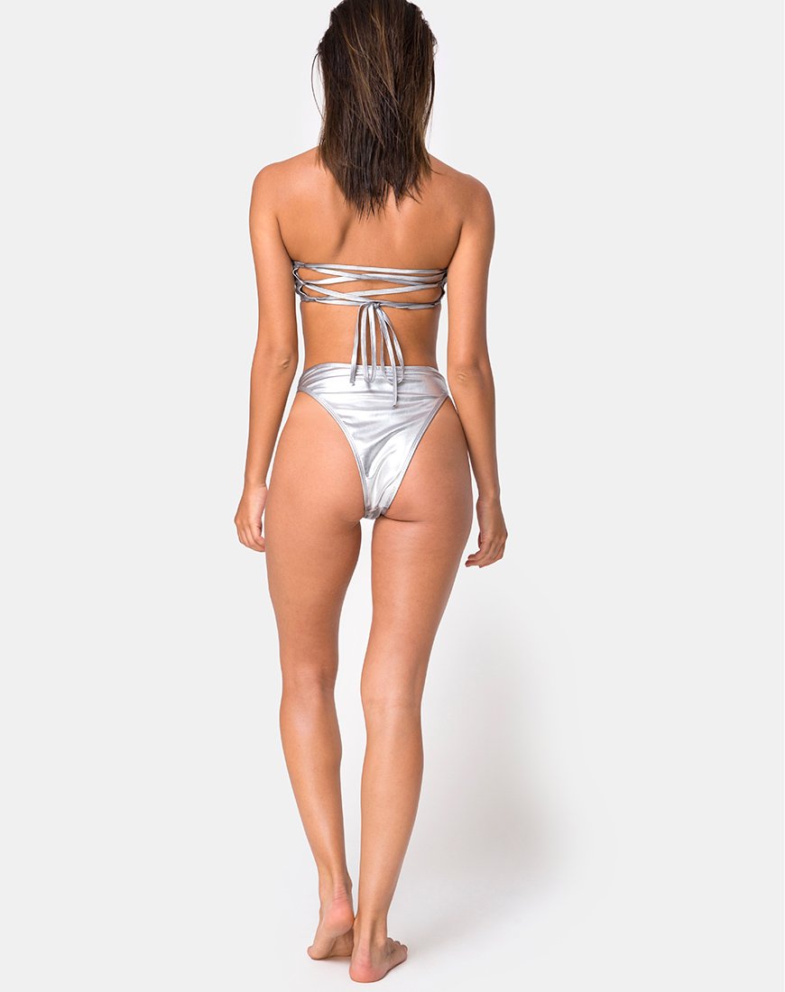 Bild von Lien Bikini-Oberteil in Metallic-Silber