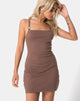 Image of Limsie Kleid in Cacao mit rechteckigem Quadrat