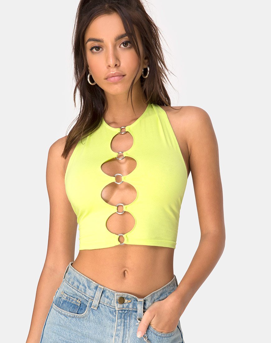 Lini Crop Top in Limette