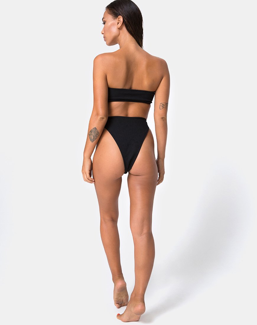 Lin Lin Bikini-Unterteil in Schwarz mit silbernem Derlin