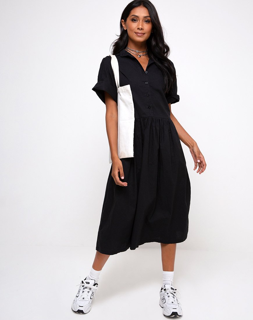 Image of Lista Midikleid in Schwarz