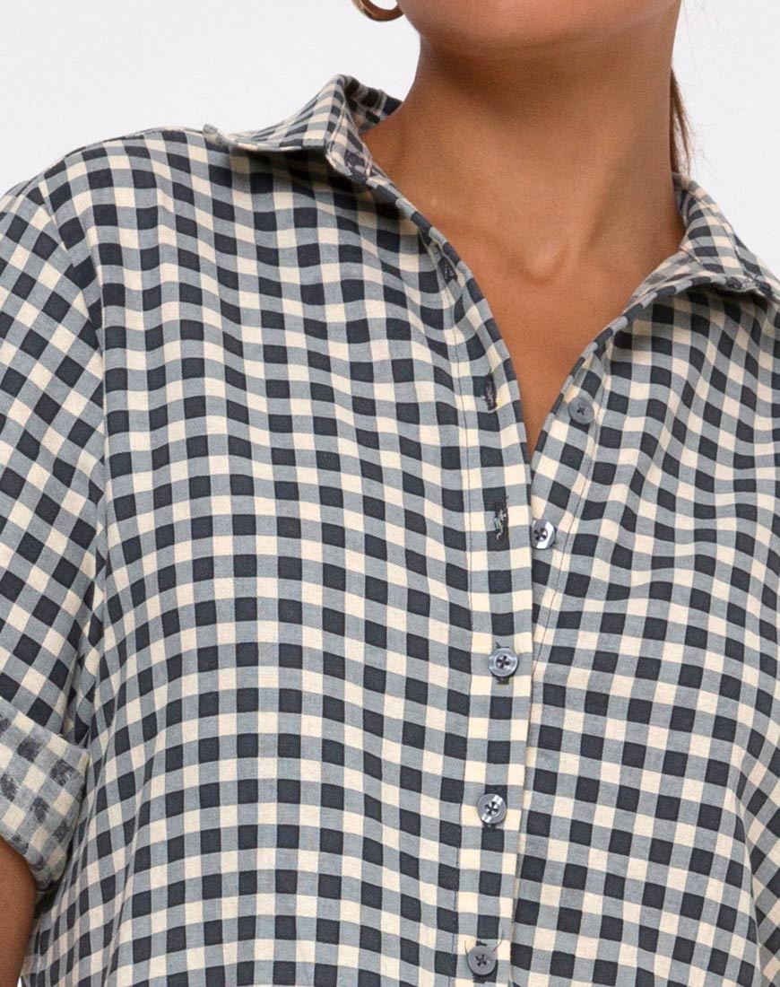 Image of Lista Hemdblusenkleid in Gingham Creme