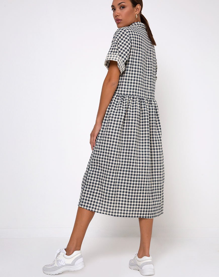 Lista Hemdkleid aus Gingham Creme