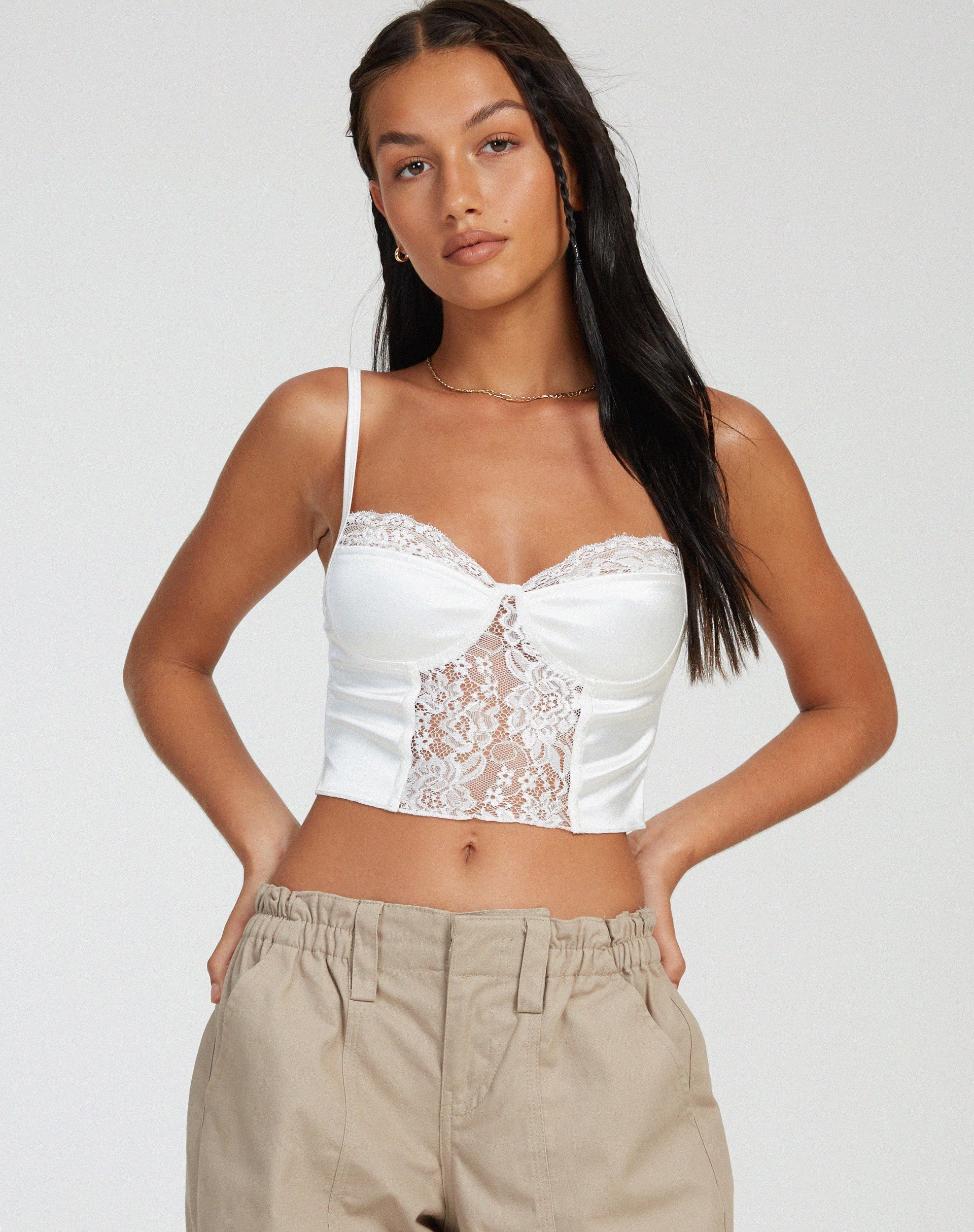 Bild von Litasa Korsett-Top in Satin Elfenbein