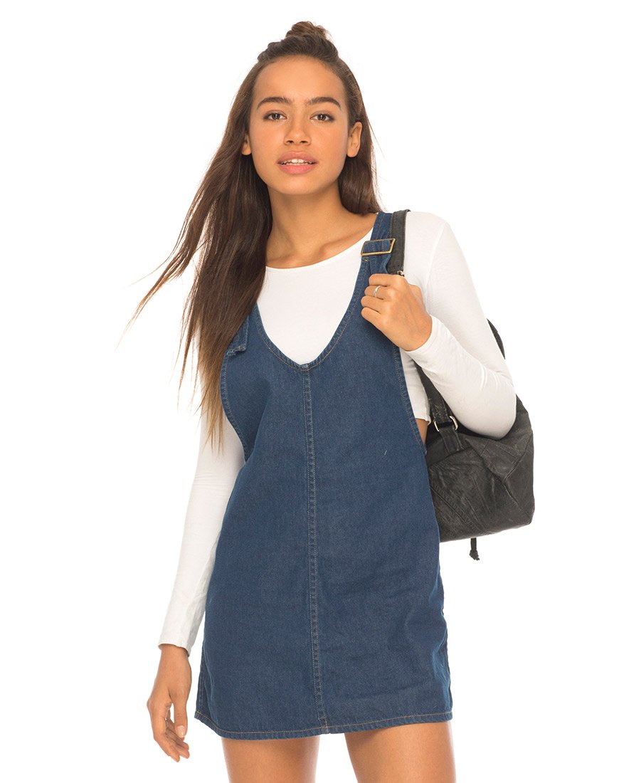 Litton Schürzenkleid aus Denim Indigo