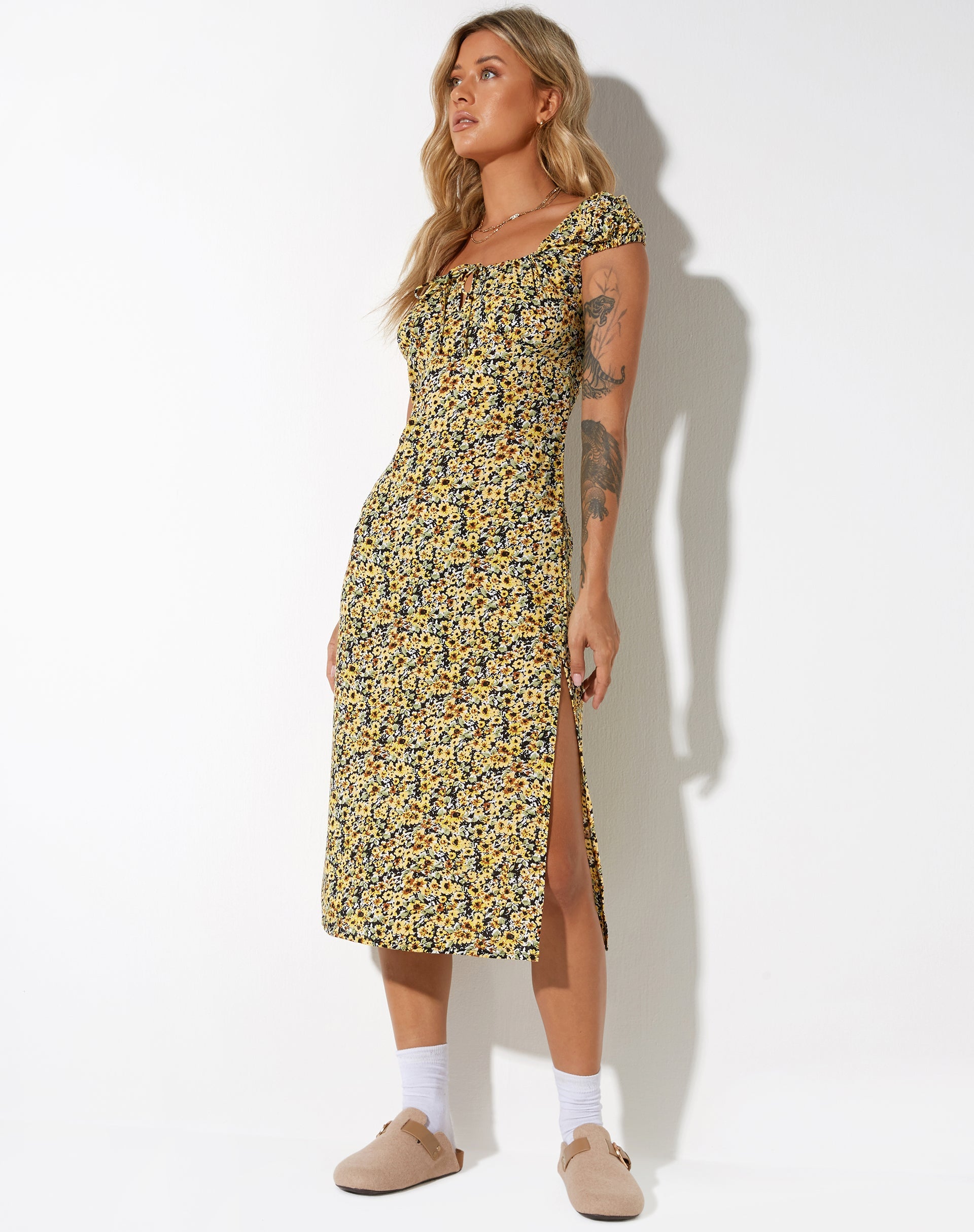 Bild von Lona Midikleid in Spring Ditsy Yellow
